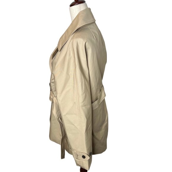 J.Crew $298 Short Trench Coat Vintage Khaki Size S BJ979 - Picture 4 of 7